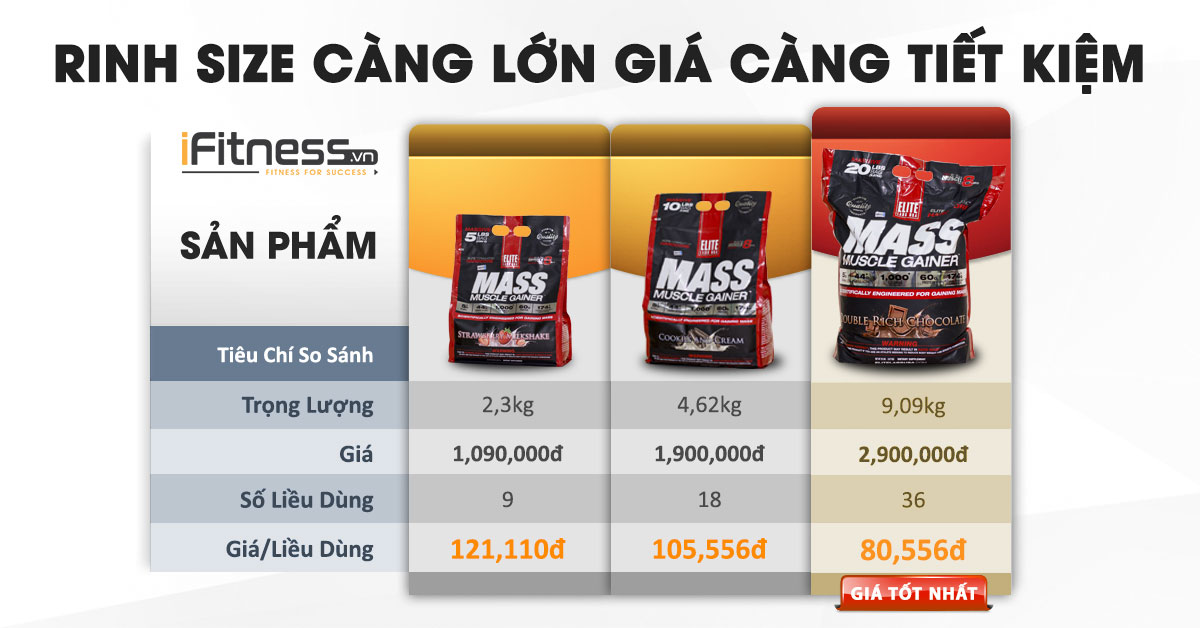 Mass Muscle Gainer Size Price