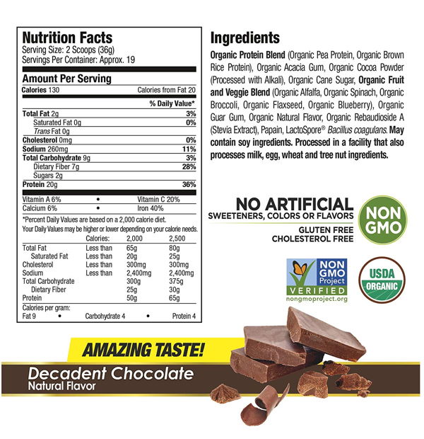 Purely Inspired Organic Protein Chocolate 680g