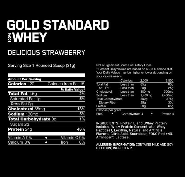 Gold Standard 100% Whey, Delicious Strawberry