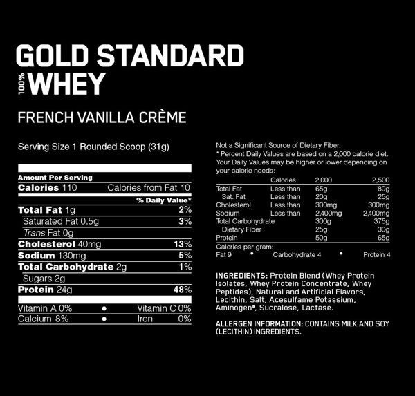 Gold Standard 100% Whey, French Vanilla Crème