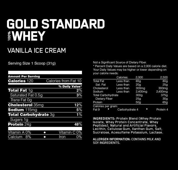 Gold Standard 100% Whey, Vanilla Ice Cream