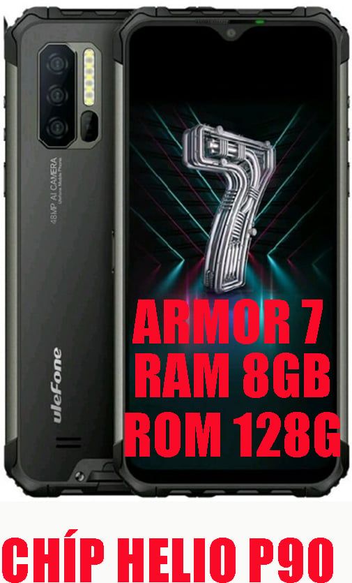 ULEFONE AMOR 7 :CHÍP Helio P90 AI 2.2GHz +Ram 8 GB + Rom 128 GB + Pin 5.500mAh. + CHỐNG NƯỚC IP69