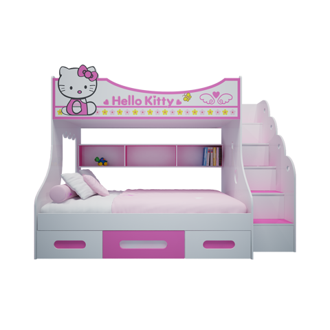 giường 2 tầng mdf hello kitty