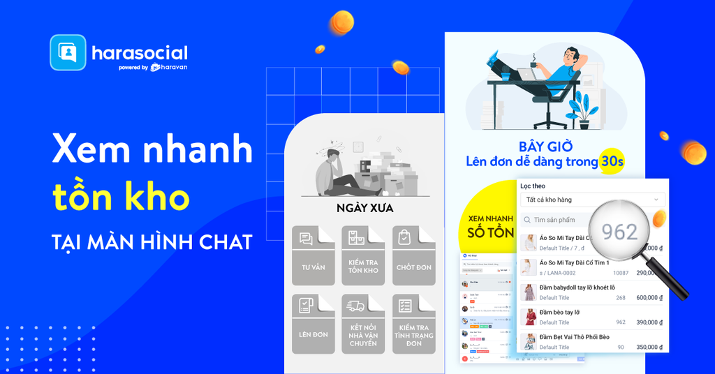 Ứng dụng Harasocial - Phần 3: Cách chủ shop Harasocial xem nhanh tồn kho để tạo đơn trong 30s ra sao?