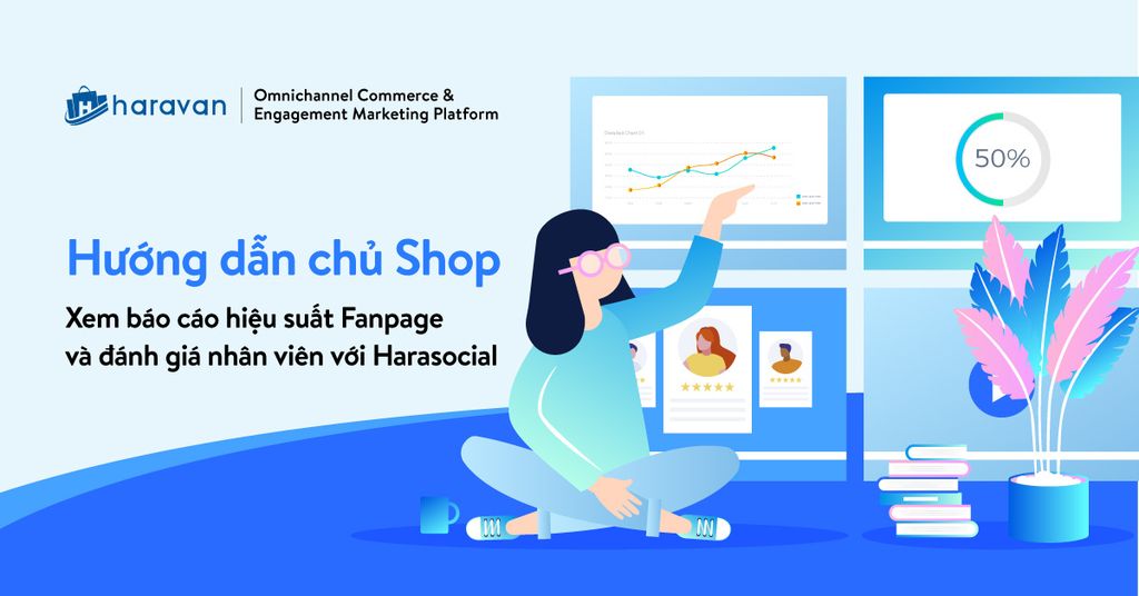 Hướng dẫn chủ shop xem báo cáo hiệu suất Fanpage và đánh giá nhân viên với Harasocial
