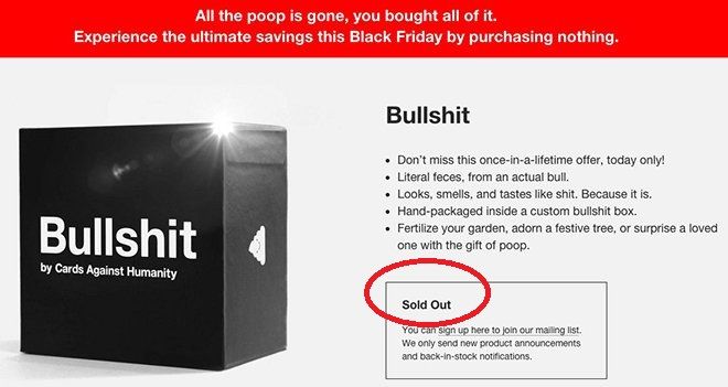 Bán phân bò đóng hộp online trong ngày Black Friday