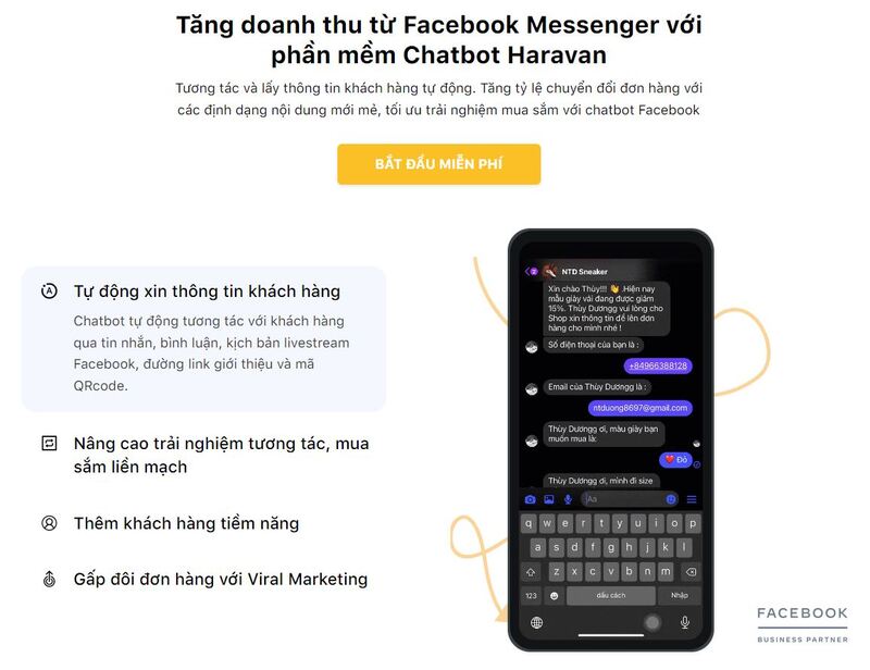 Giải pháp Chatbot Marketing của Haravan