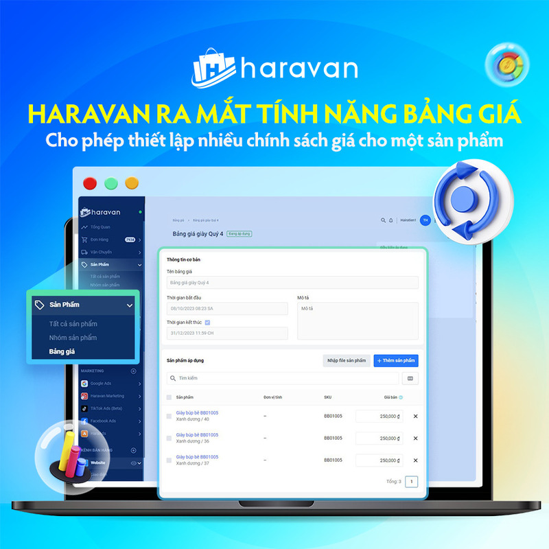 Haravan ra mắt tính năng Bảng giá cho phép thiết lập và quản lý chính sách giá bán hiệu quả