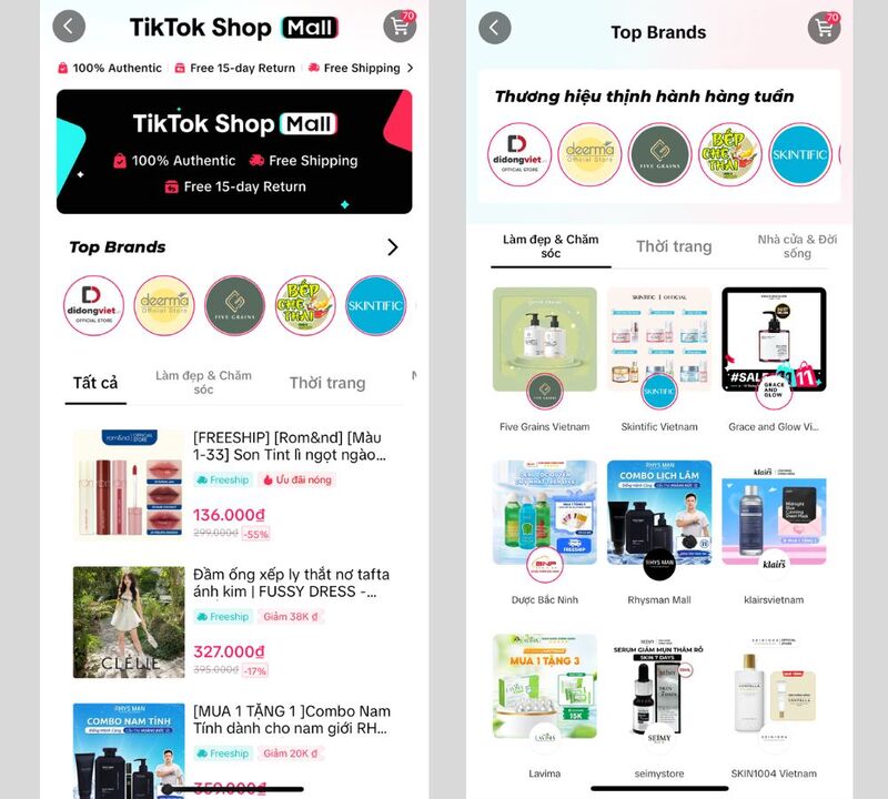 TikTok Shop Mall là trung tâm mua sắm trực tuyến dành cho các Thương hiệu, Nhãn hàng, Nhà bán hàng uy tín và các đại lý được ủy quyền