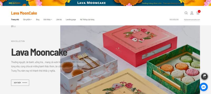 Mẫu giao diện website Lava Mooncake