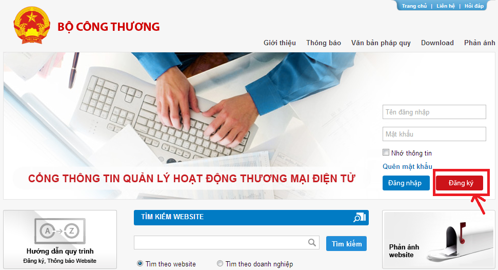 Quy trình thông báo đăng ký website thương mại điện tử đối với cá nhân