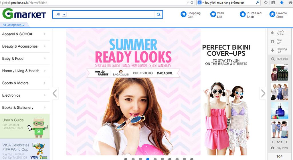 Cách chọn mua hàng trên trang Gmarket của Hàn Quốc