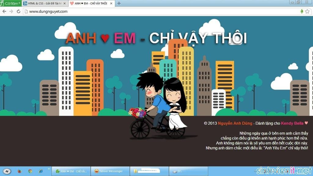 Làm Website tặng quà bạn gái nhân ngày 20/10