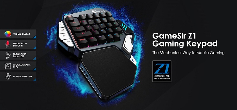 Bàn phím cơ Gamesir Z1 Keypad hỗ trợ chơi game Pubg, Rules of Survival giá rẻ