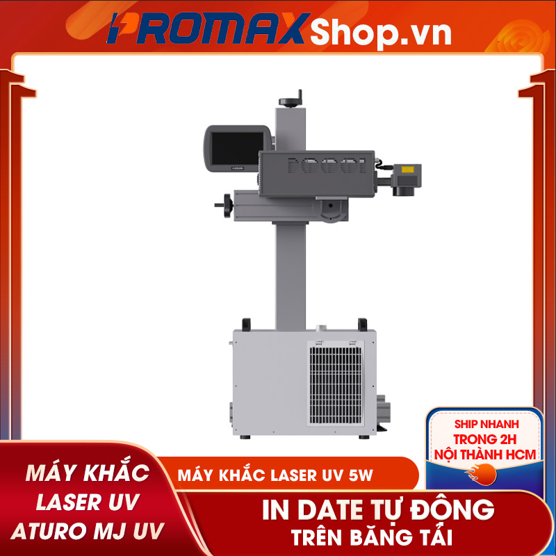 Máy khắc Laser UV Aturo MJ UV 5W in date tự động trên băng tải