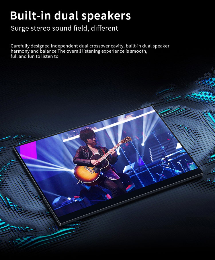 Màn hình di động Aturos FS13 tích hợp giá đỡ, loa, kết nối SamSung DEX, FullHD 1080 ,13.3 inch,100% RGB