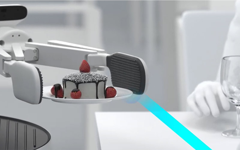 Robot phục vụ món ăn thông minh thế hệ mới Pudu A1, có thể gắp thức ăn, bưng đĩa