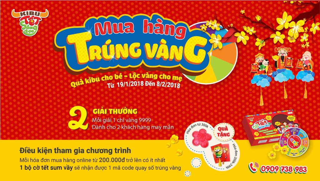 Mua hàng trúng vàng - Chương trình ưu đãi hot nhất mùa tết của KIBU!