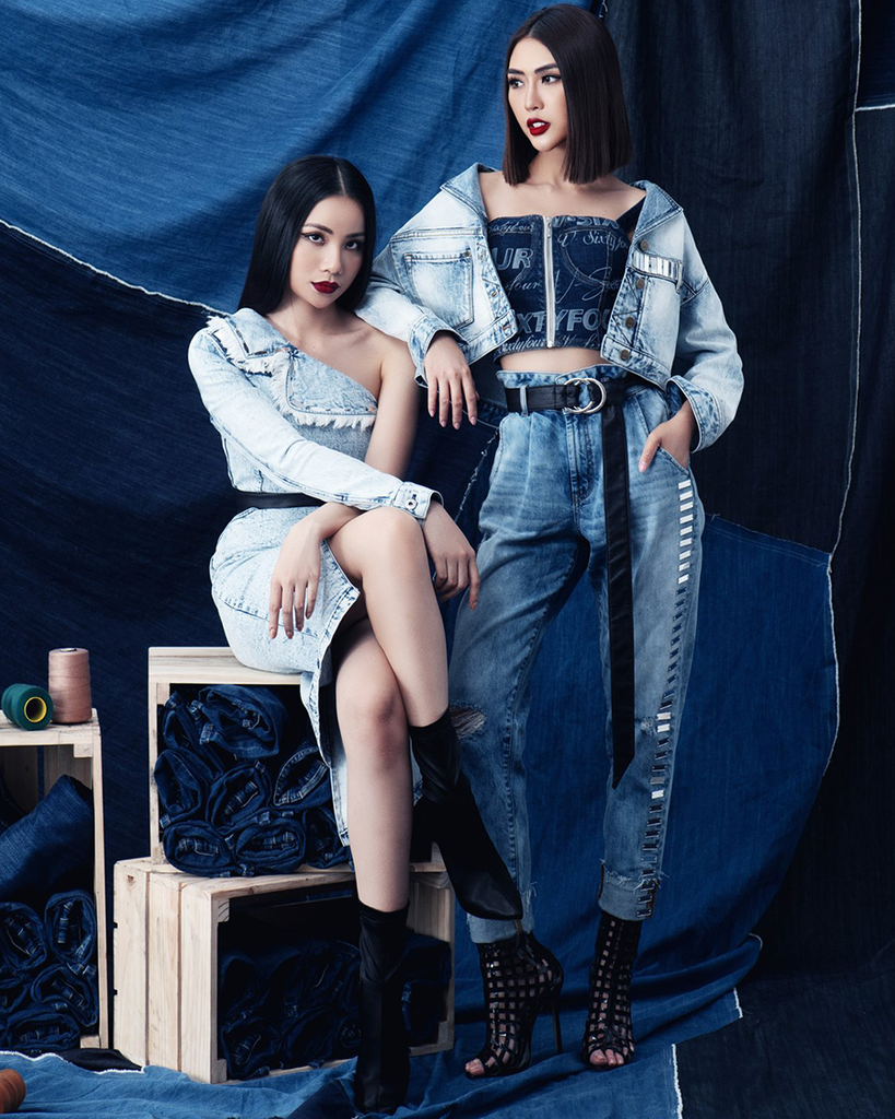 Nhóm thí sinh hàng Top HHHV 2019 ấn tượng với những thiết kế denim tái chế