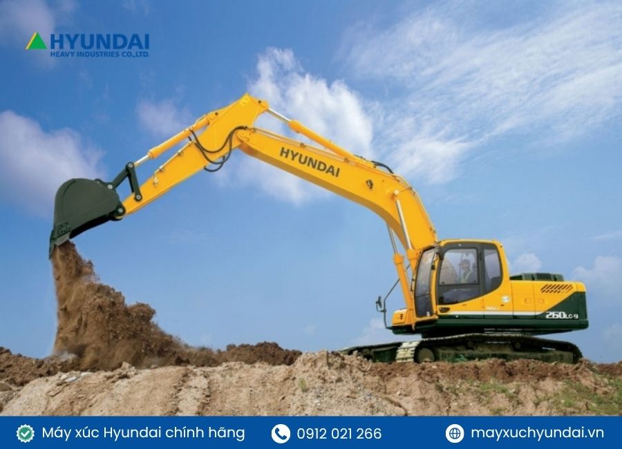 Tổng quan về máy xúc bánh xích Hyundai: Cấu tạo, ứng dụng