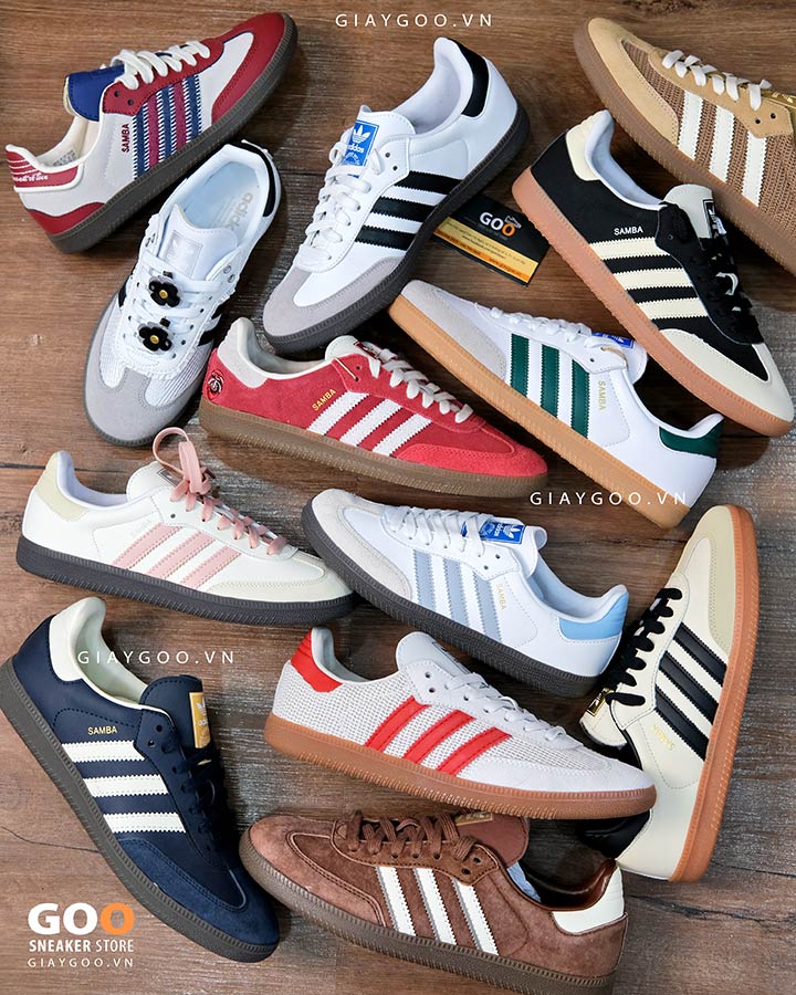 giày samba nam nữ màu mới bảng màu