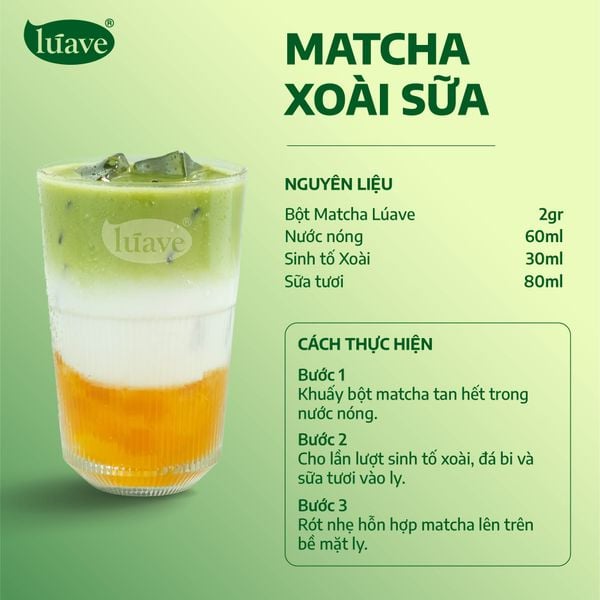 CÔNG THỨC PHA CHẾ MATCHA XOÀI SỮA CHi Gourmet Store