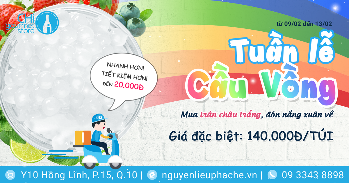 TUẦN LỄ CẦU VỒNG - TIẾT KIỆM 20.000Đ TRÊN MỖI TÚI TRÂN CHÂU TRẮNG (KONJAC 3Q) PHIÊN BẢN CẦU VỒNG