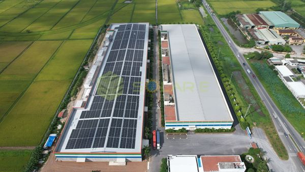 Dự án điện mặt trời nhà máy sợi Hương Sen với tổng công suất 2.2 MWp