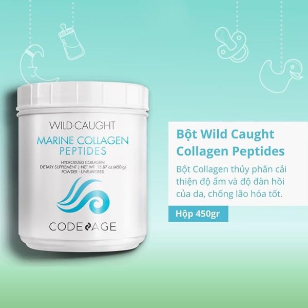 Thành phần bột uống bổ sung collagen Code Age Wild-Caught Marine Collagen Peptides Powde