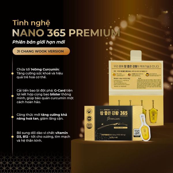 thành phần tinh nghệ Hàn Quốc Nano 365 Curcumin Premium Ji Chang Wook