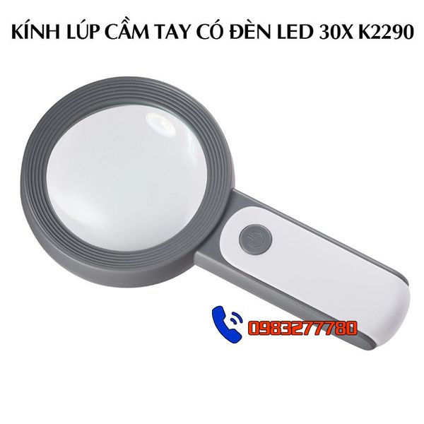 Kính lúp cầm tay 30x có đèn led chiếu sáng K2290-18