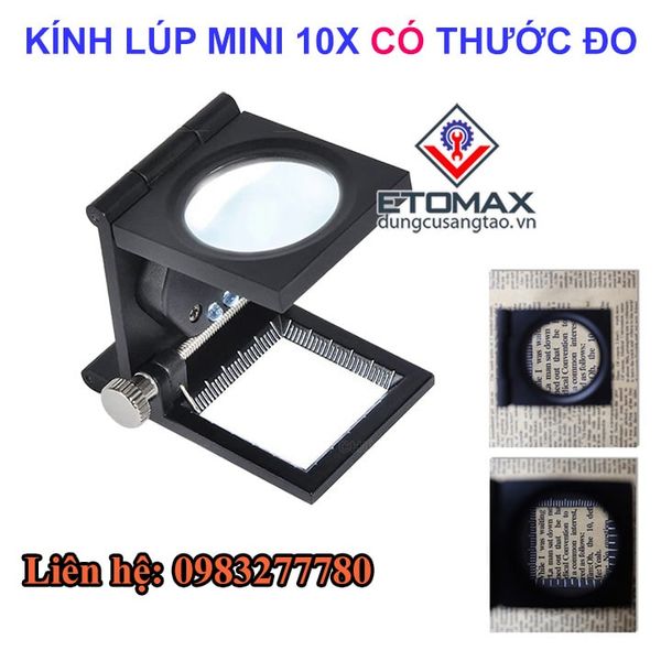 Kính lúp mini 10x có thước đo