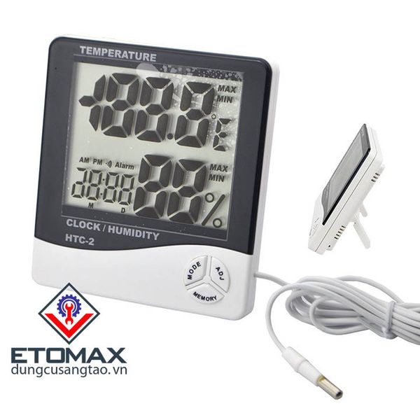 Máy đo độ ẩm nhiệt độ trong nhà và ngoài trời HTC-2