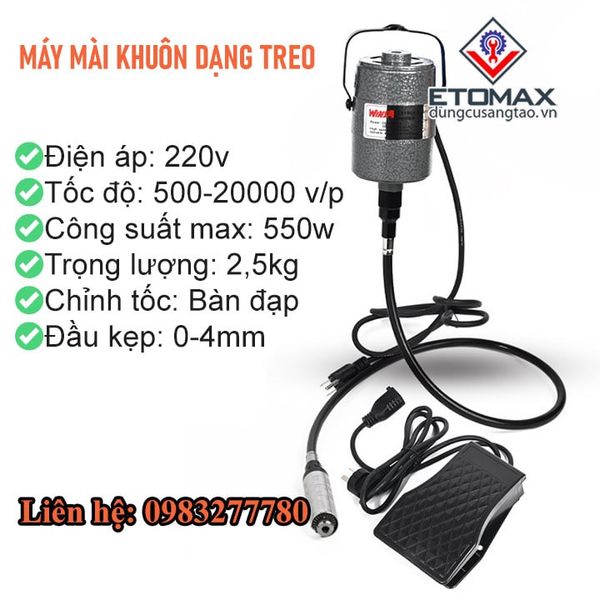 Máy mài khuôn mô tơ treo, chân đạp điều chỉnh tốc độ