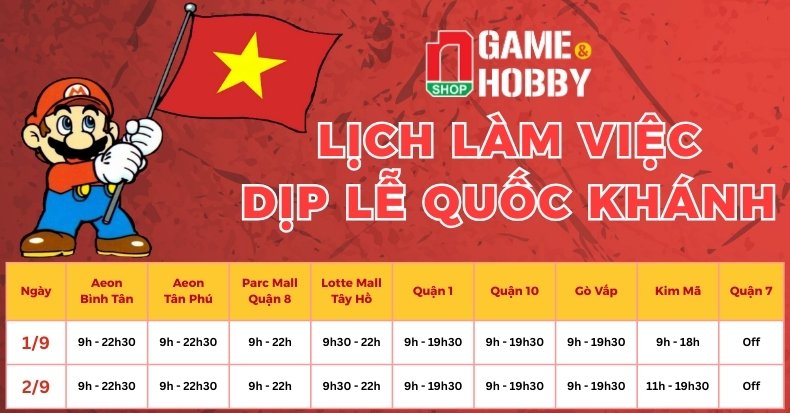 Lịch làm việc cửa hàng nShop dịp Đại lễ Quốc Khánh 2/9/2025 – nShop ...