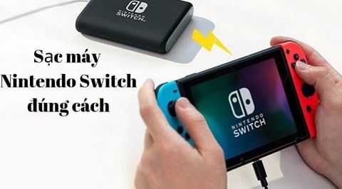 Cách sạc Nintendo Switch qua pin dự phòng, cáp USB C đúng chuẩn