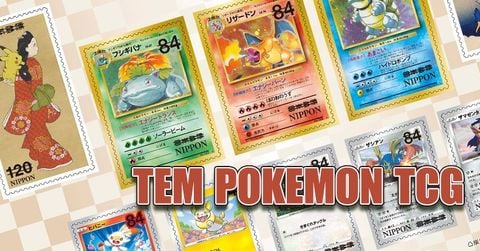 3 bộ tem Pokemon độc đáo theo tranh cổ và thẻ bài