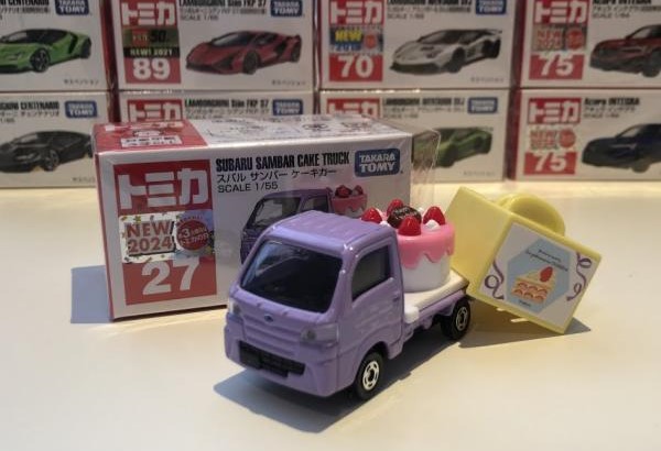 Tomica No. 27 Subaru Sambar Cake Truck quà tặng bánh kem làm quà cho người yêu xe