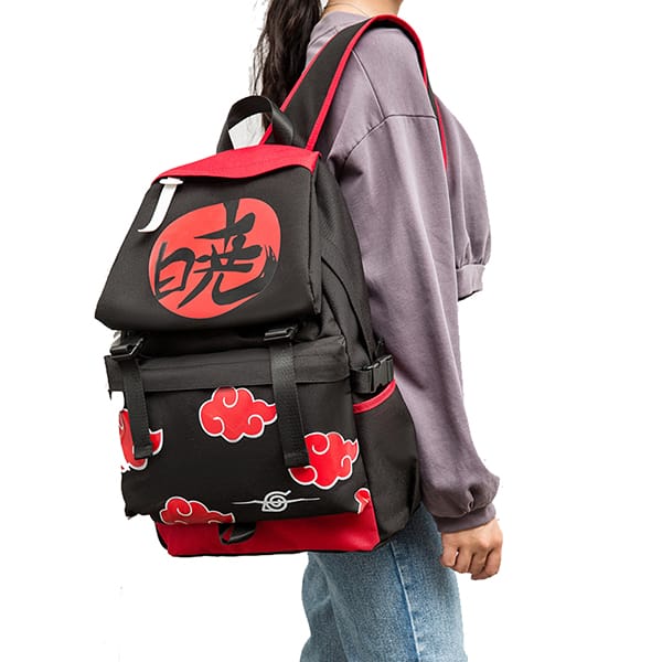 Shop bán Balo Naruto Akatsuki màu đen đỏ cao cấp đẹp mắt chất lượng tốt bền chắc đựng sách vở laptop máy tính bảng
