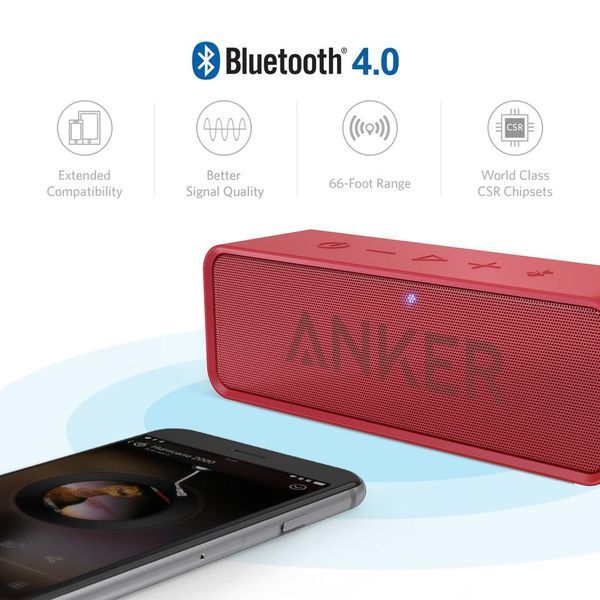 đánh giá Loa di động Anker SoundCore Bluetooth Stereo Speaker - Red - A3102