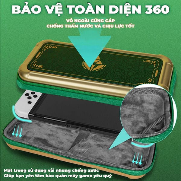 Mua túi đựng máy chơi game bảo vệ Nintendo Switch OLED Zelda Tears of the Kingdom IINE L812