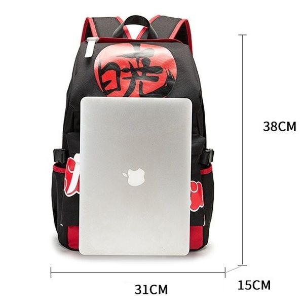 Cửa hàng bán túi đeo cặp sách đựng laptop có giao hàng toàn quốc Balo Naruto Akatsuki màu đen đỏ cao cấp