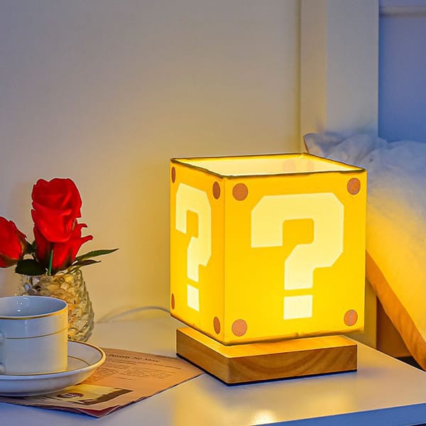 Phụ kiện game thủ đèn ngủ trang trí bàn gaming hình question block game Super Mario