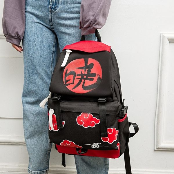 Shop bán túi chéo cặp sách Balo Naruto Akatsuki màu đen đỏ cao cấp đẹp mắt chất lượng tốt bền chắc