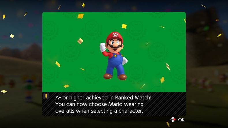 Giải thưởng của Xếp hạng trực tuyến trên Mario Golf: Super Rush hồi tháng 12/2021