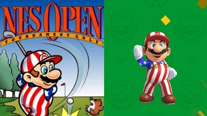 Bộ đồ truyền kỳ của Mario trong NES Open Tournament Golf