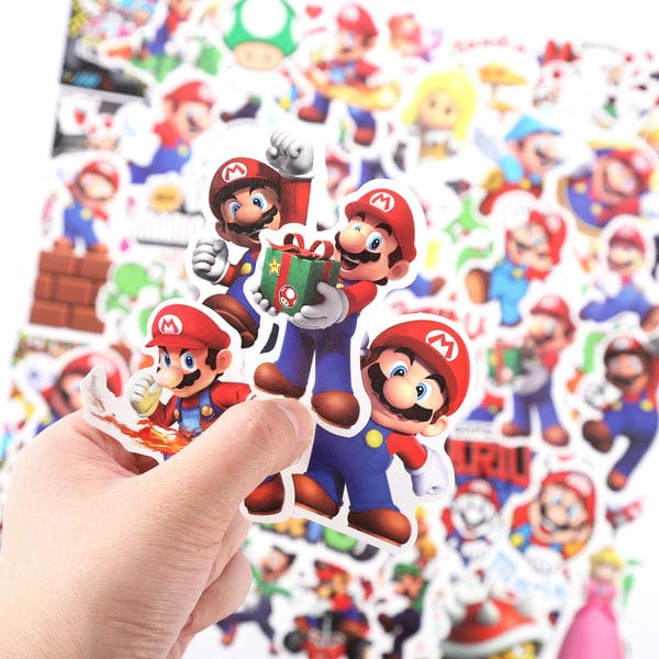 Bộ hình dán 50 cái ngẫu nhiên Nintendo Mario