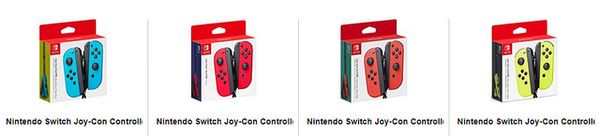 Các mẫu Joycon cho Nintendo Switch bán tại nShop