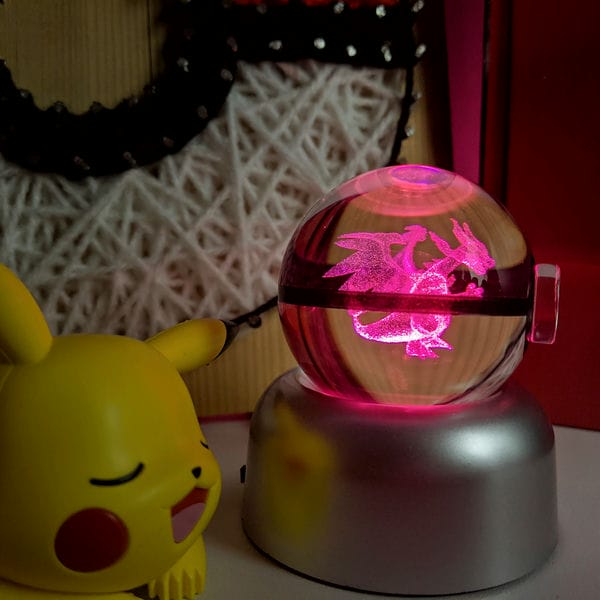 Đèn LED RGB trang trí hình quả cầu PokeBall Pokemon Mega Charizard X