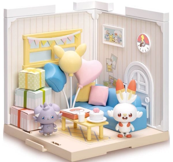 Pokemon Pokepeace House Lounge Scorbunny Espurr Đồ chơi lắp Mô hình Pokemon chính hãng Takara Tomy đẹp rẻ nhật bản dễ thương mua trang trí trưng bày sưu tầm làm quà tặng
